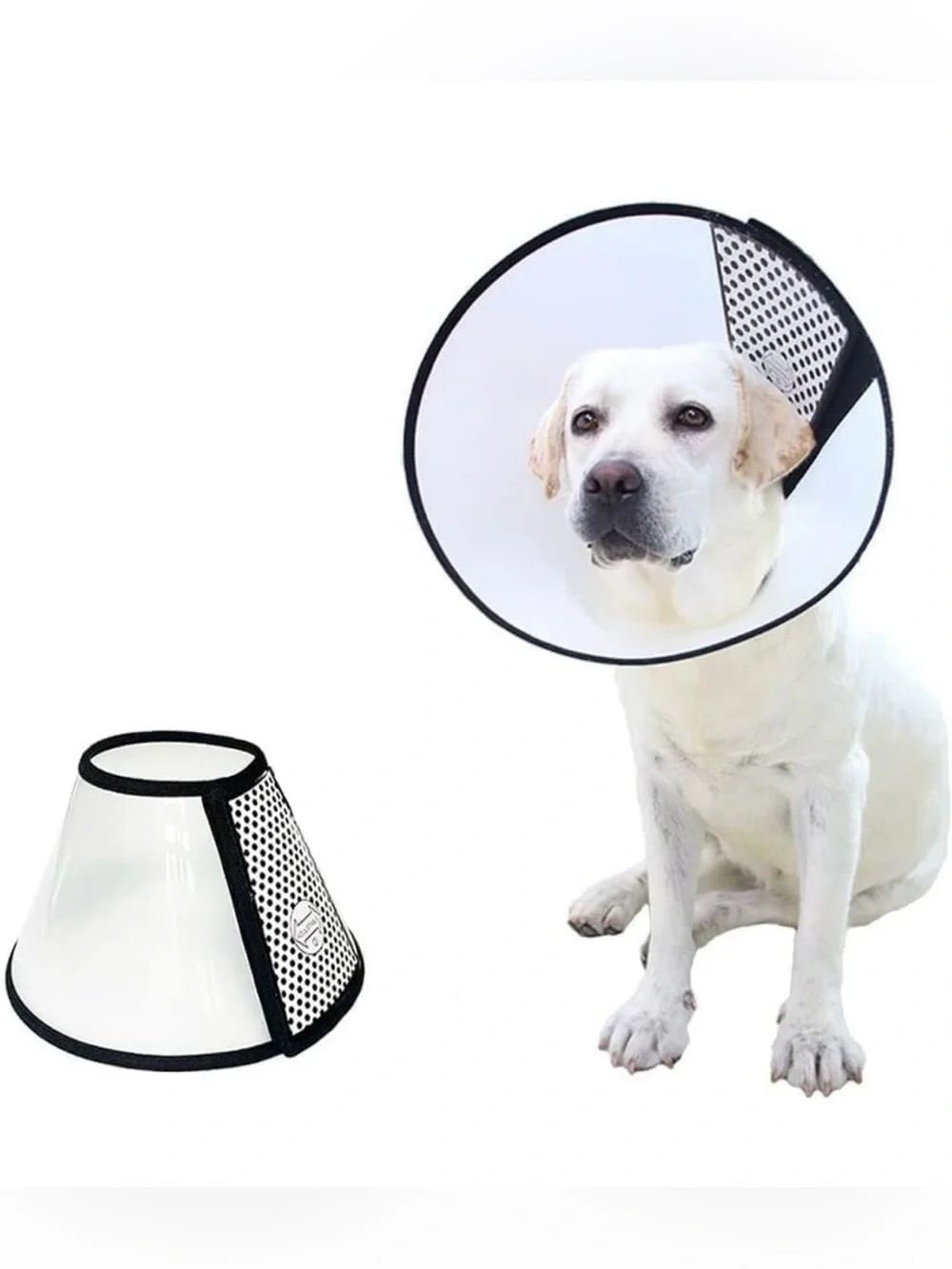 DCEZAETN Dog Cone Adjustable Pet Cone Dog Recovery Collar Comfy Soft Dog Cone Co
